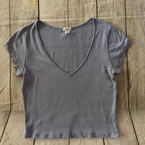 Garage Tops - Garage blue gray crop top